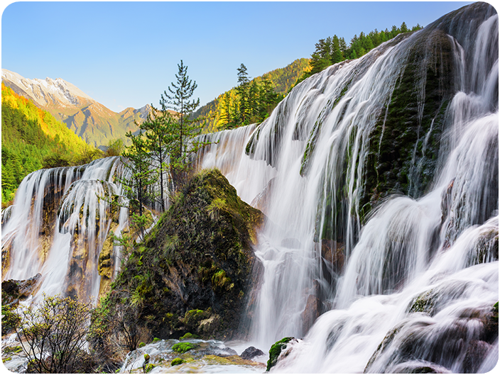 น้ำตกธารไข่มุก (Pearl Shoal Waterfall) จิ่วจ้ายโกว
